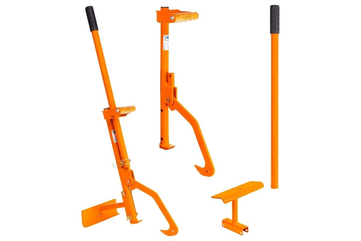 LogOX 3-in-1 forestry multitool parts: handle, hook head and timberjack stand