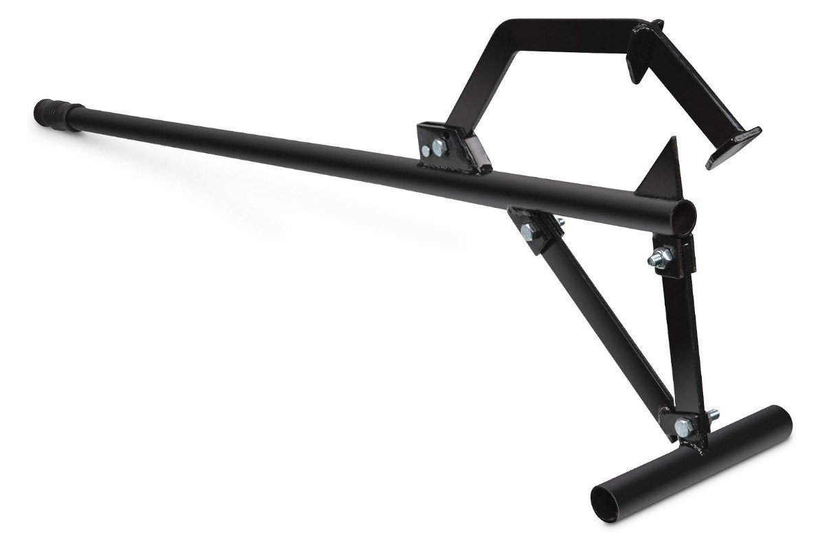 Timberjack Triple Thick log lifter with its hook and foot stand